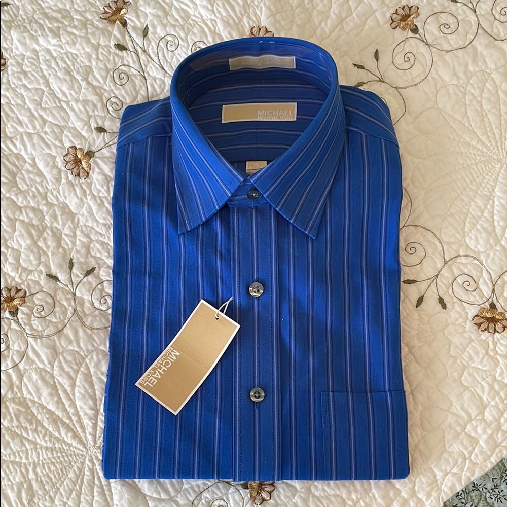 Michael Kors Men's Blue Striped Shirt